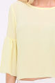 Gelbe Bluse mit Trompetenärmel und silbernen Verzierungen an Saum und Ärmelenden von Callisto - Detailansicht