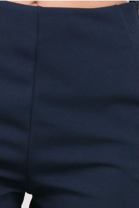 Blaue kurze Damen-Shorts mit Taschen von Callisto - Detailansicht