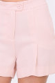 Rosa kurze Damen-Bundfalten-Shorts mit Taschen von Callisto - Detailansicht