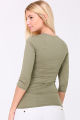 Khaki grün Basic-Shirt Damen 3/4-Arm von REVD'ELLE PARIS - Rückenansicht