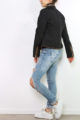Schwarze Damen Steppjacke mit herausnehmbarer Kapuze - Übergangsjacke von Joy Mod - Seitenansicht