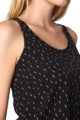 Schwarzes Damen Top gemustert mit abfallendem Saum von Q2 - Detailansicht