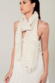 Leichter beiger Damen Schal mit Streifen - Modeschal von Q2 - Seitenansicht