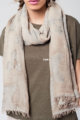 Beiger Damen Schal mit Sterne-Print - Modeschal von Q2 - Nahansicht