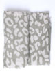 Khaki grau grüner Damen Schal mit Mustern & Fransen aus Viskose von Fanli - Detailansicht