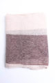 Braun beiger leichter Damen Schal in Streifenoptik - zweifarbig aus Baumwolle & Fransen von Fanli - Detailansicht