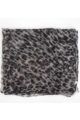 Grau schwarzer Damen Seidenschal mit Leopardenmuster - Chiffon Seidenschal von Fanli - Detailansicht