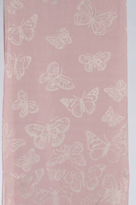 Rosa leichter Damen Schal mit Schmetterlingen goldfarbig - Modeschal von Lil Moon - Detailansicht
