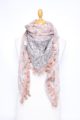 Rosa Damen Schal mit Quasten, Sternen & Leopardenmuster - Modeschal von Lil Moon - Ganzansicht