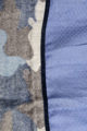 Blauer Damen Schal in Kuhflecken-Optik mit Sternen aus Pailletten - Modeschal von Lil Moon - Detailansicht