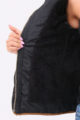 Schwarze Damen Steppjacke mit abnehmbarer Kapuze & Kunstfellbesatz gefüttert - Warme Winterjacke von Orcelly - Detailansicht