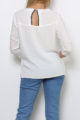 Weiße Damen Bluse mit 3/4-Arm - Casual & Business Viskosebluse mit Dreiviertel Ärmel von Paj Concept - Rückenansicht