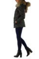 Khaki grüne warme Damen Winterjacke mit Kapuze & abnehmbaren Kunstfellkragen - Kapuzenjackevon Toxik3 - Seitenansicht