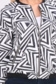 Schwarz weiß gemusterte Damen Blousonjacke - Bomberjacke mit Bündchen von Vanilla - Detailansicht