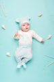 Ecru weißer Baby Mädchen Wickelbody langarm mit Herzen & Ballon Motiv - Sommer Langarmbody von Pinokio - Babyphoto