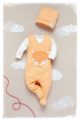 Orangener Baby Strampler mit Fuß & Fuchs Motiv - Jungen Mädchen Strampelanzug & Tier Babystrampler unisex von Pinokio - Inspiration Lookbook