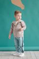 Beige Baby Kapuzen-Sweatjacke mit Dreiecke & Zacken Muster & Reißverschluss für Jungen - Baby Pullover Sweatshirt Oberteil von Pinokio - Babyphoto