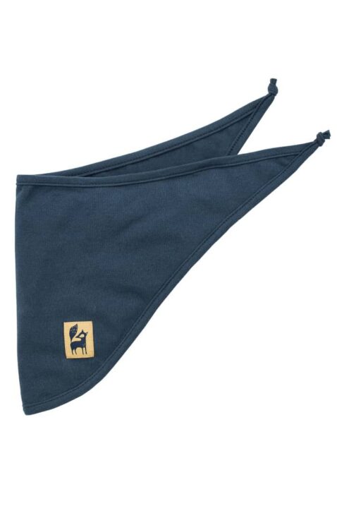 Blaues Baby Halstuch Dreieckstuch Sabbertuch mit Fuchs Patch für Jungen - Saugstarkes marineblaues Basic Sabbertuch für Kinder von Pinokio - Vorderansicht