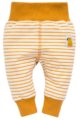 Currygelbe Baby Leggings Sweathose Schlupfhose mit Streifen, Papagei Patch, breitem Komfortbund & Bündchen für Jungen & Mädchen von Pinokio - Vorderansicht