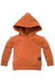 Brauner Baby Kapuzenpullover mit Knöpfen & Patch BEARS CLUB für Jungen - Hoodie rostbraun orange Babypullover von Pinokio - Vorderansicht