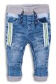 Blaue Babyjeans mit Streifen & Taschen für Jungen - Elastische Baumwoll-Mix babyhose Jungenhose von Dirkje - Vorderansicht
