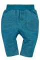 Türkis blaue Babyhose mit Taschen & Knöpfe aus baummwolle Little Car für Jungen & Mächen - Hochwertige süße unifarben Schlupfhose mit Komfortbund von Pinokio - Vorderansicht