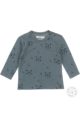 Babyshirt Kinderpullover Rundhals aus Bio-Baumwolle OEKO-TEX in grün mit blauen Bären-Muster für Jungen von Dirkje - Vorderansicht