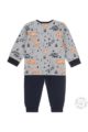 Baby Kinder Schlafanzug mit Langarmoberteil mit Dino-Print & Schlafhose in marine - Dirkje Pyjama Schlafset für Jungen - mehrfarbig - Rückansicht