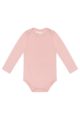 Baby Langarmbody aus hochwertigem Baumwollmix mit Druckknöpfe im Schritt für Mädchen - Dirkje Baumwollbody langarm in rosa - Vorderansicht