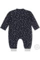 Dirkje Baby Strampler ohne Füße aus hochwertiger Bio-Baumwolle - Schlafoverall blau gemustert für Mädchen - Rückansicht