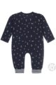 Baby Schlafoverall ohne Füße aus hochwertiger Bio-Baumwolle dunkelblau - Jungen Schlafstrampler gemustert von Dirkje - Rückansicht