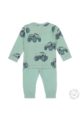 Kinder Pyjama Schlafanzug langarm mit Monstertrucks-Print in mintgrün - Nachtwäsche für Jungen von Dirkje - Rückansicht