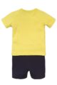 Babyset Jungenset mit Kurzarmshirt mit Tiermotiv + Druckknöpfen - Kurze Hose mit Kordel blau - Baby 2er Set aus Baumwolle - mehrfarbig - Rückansicht