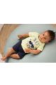 Dirkje Kinder Babyset für Jungen mit Oberteil kurzarm mit Tiermotiv - Shorts dunkelblau für den Sommer - mehrfarbig - Babyphoto
