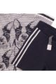 Babyset zweiteilig für Jungen mit gestreiftem Shirt rundhals mit Hunde Print + blaue Shorts aus weicher Baumwolle - Baby 2er Set kurz von Dirkje - Detailansicht