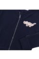 Baby Kinderjacke College-Jacke in navy mit Streifen + Tiermotiv - Streifen an den Ärmeln - Babyjacke mit Reißverschluss von Dirkje - Detailansicht