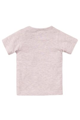 Baby T-Shirt mit Pandas + Druckknöpfen - Kurzarmshirt mit Rundhalsausschnitt in grau meliert von Dirkje - Rückansicht