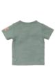 Baby Kindershirt Sommershirt mit Rundhalsausschnitt aus weicher Baumwolle - Oberteil gestreift mit Print - Jungen T-Shirt in grün von Dirkje - Rückansicht