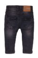 Baby Kinderhose Jeans mit Taschen + Leder-Patch aus Baumwolle - Jeanshose für Jungen aus Baumwolle von Dirkje - grau - Rückansicht