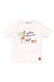 Baby Kurzarmshirt mit Tiermotiv-Stick aus weicher Baumwolle - Kinder T-Shirt für Jungen in weiß von Dirkje - Vorderansicht