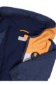 Baby Kinder Kapuzenjacke mit gestreiftem Bund + Seitentaschen - Jungen Sommerjacke blau mit Patch von Dirkje - Detailansicht