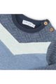 Baby Pullover gesteppt mit Fischgrätenmuster + dunkelblauem Bündchen - Kinder Sweatshirt für Jungen von Dirkje in blau - Detailansicht