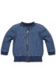 Blaue Baby Kinder Blouson-Jacke Jeans Denim mit Reißverschluss, SUN & FUN Patch für Jungen & Mädchen - Frühlings- & Sommerjacke von Pinokio - Vorderansicht