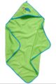 Baby Geschenkset für Neugeborene in grün aus hochwertiger Baumwolle OEKO TEX mit Kapuzentuch & Waschlappen Kinder Schildkröten Zoo Tiere von Playshoes - Vorderansicht Kapuzenbadetuch