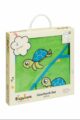 Baby Jungen & Mädchen Geschenkset mit Kapuzentuch große Kapuze & Waschhandschuh Waschlappen aus Frottee mit Schildkröten in grün OEKO TEX von Playshoes - Geschenkbox