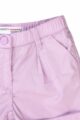 Lila Kinder Baby-Shorts kurze Hose mit Seitentaschen, Gesäßtaschen & Umschlag für Mädchen - Popeline Sommer Baumwollshorts von Minoti - Detailansicht