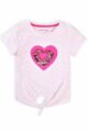 Rosa Baby Kinder T-Shirt kurzarm mit Rundhalsauschnitt, Herzen & Zierschleife aus hautfreundlicher 100% Baumwolle für Mädchen von Minoti - Sommershirt - Vorderansicht