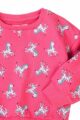 Dunkelrosa pink Kinderpullover mit Zebras & Rudnhalsausschnitt für Mädchen - Baby-Oberteil langarm mit Tier-Motiven print von Minoti - Detailansicht