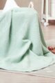 Mint grüne Babydecke mit eingestricktem Wolkenmotiv aus hochwertiger & pflegeleichter Baumwolle OEKO Tex von Nordic Coast Company - Kinderdecke Inspiration Lookbook