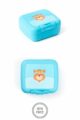 Kinder Baby Snackbox Snackdose blau mit Eichhörnchen Tier Geschenkbox Lunch Set 3er Set mit hochwertigem Clipverschluss, BPA frei & spülmaschinenfest von AMUSE- Vorderansicht Snackdose Kecksdose